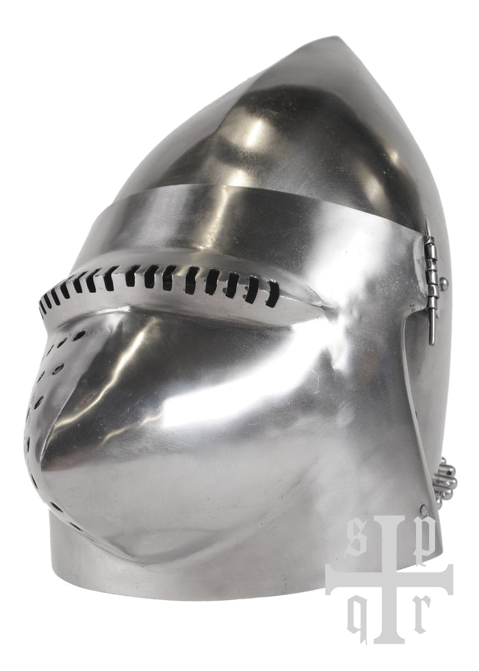 Dog muzzle bascinet visor detail