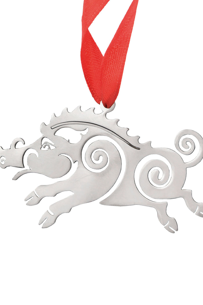 Kerstversiering everzwijn, roestvrij staal