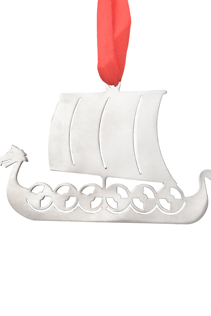 Kerstversiering vikingschip, roestvrij staal