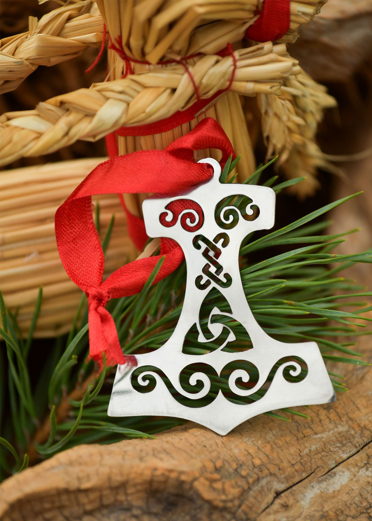 Kerstversiering Mjölnir, roestvrij staal