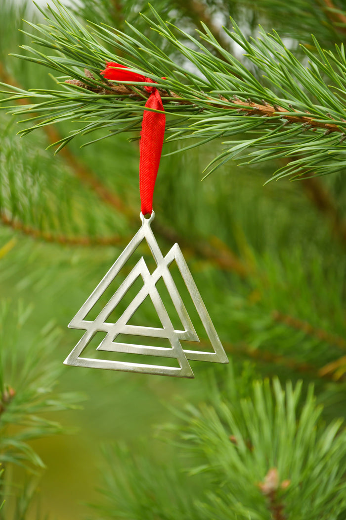 Kerstversiering valknut, roestvrij staal
