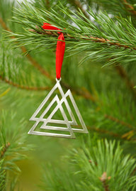 Kerstversiering valknut, roestvrij staal