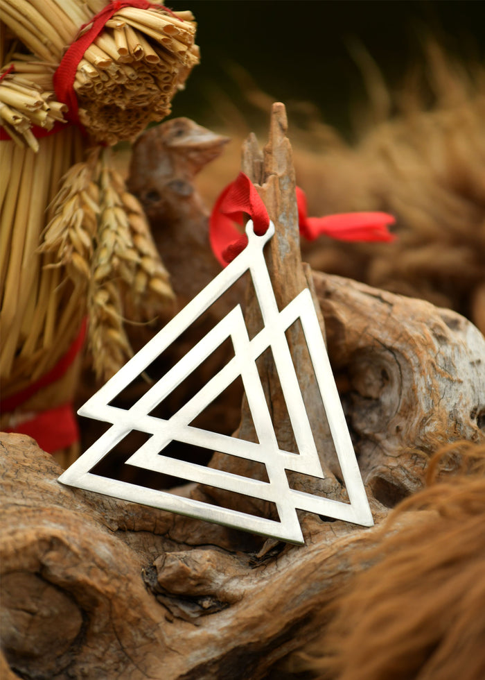 Kerstversiering valknut, roestvrij staal