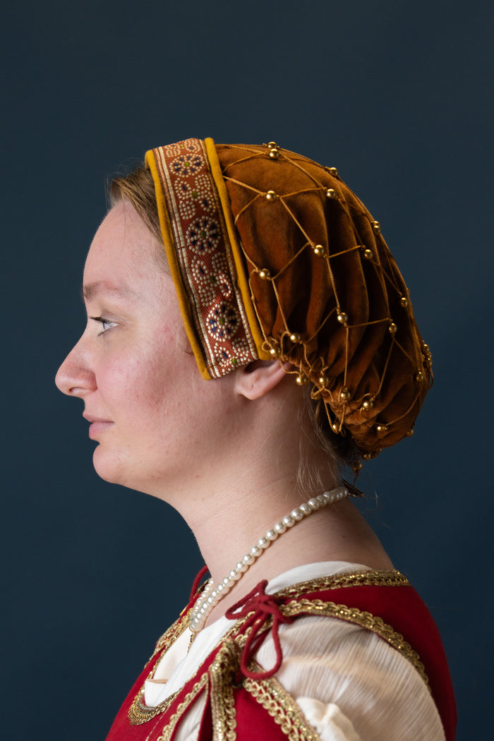 Hairnet (caul) Isabeau, velvet, red