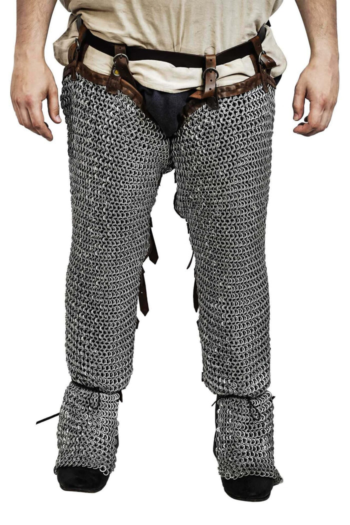 Chain mail chausses, round rings - round rivets, 10 mm