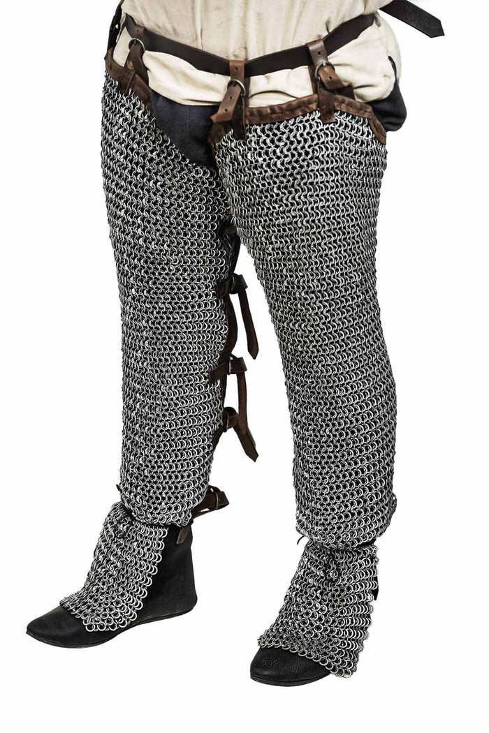 Chain mail chausses, round rings - round rivets, 10 mm