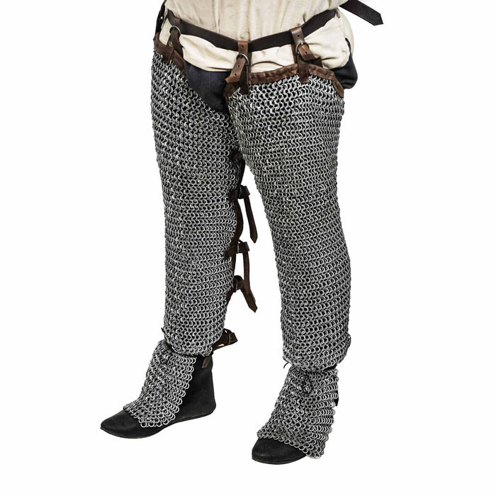 Chain mail chausses, round rings - round rivets, 10 mm