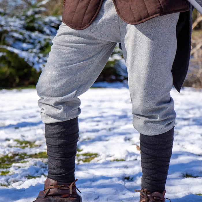 Thorsberg trousers Fimbul, herringbone pattern, wool, gray