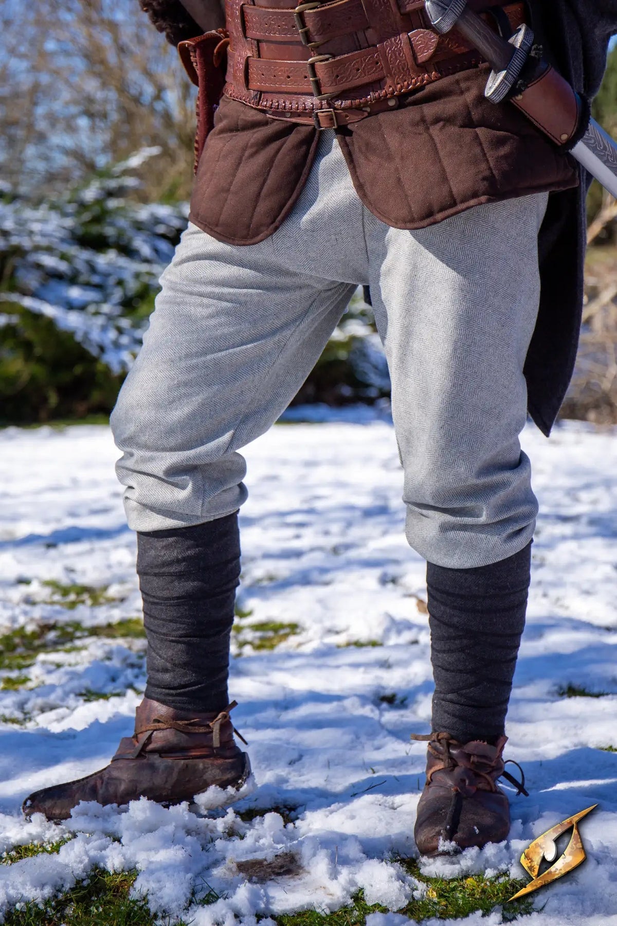 Thorsberg trousers Fimbul, herringbone pattern, wool, gray