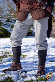 Thorsberg trousers Fimbul, herringbone pattern, wool, gray