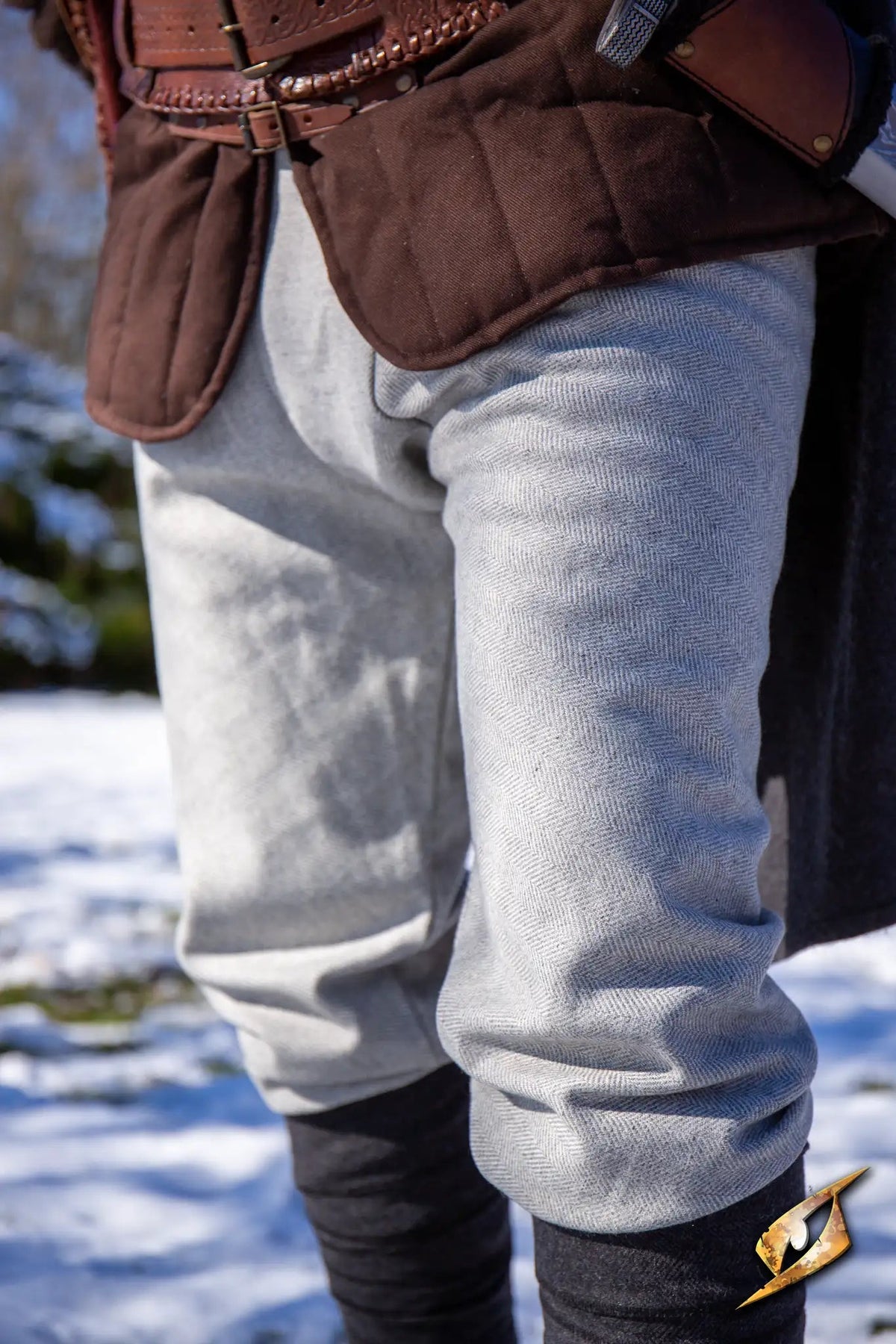 Thorsberg trousers Fimbul, herringbone pattern, wool, gray