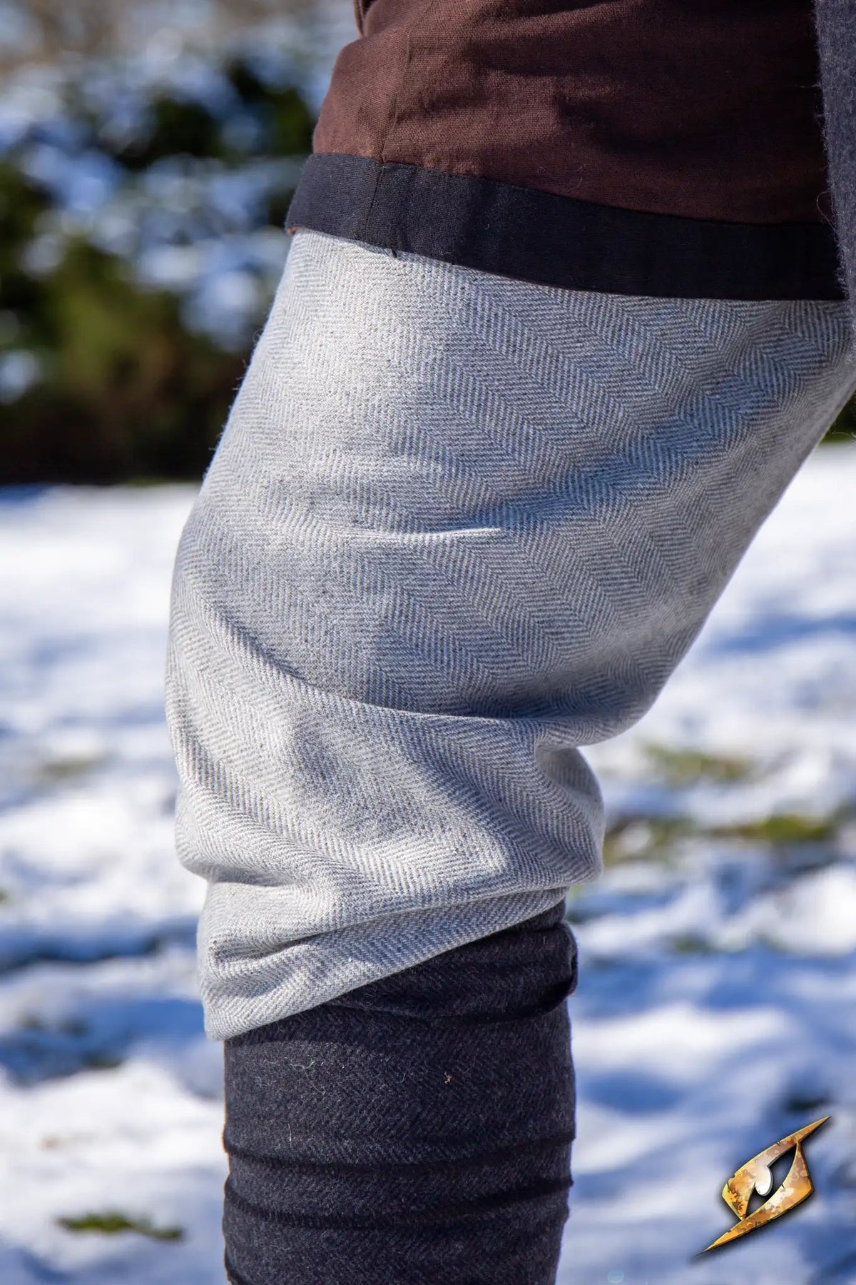 Thorsberg trousers Fimbul, herringbone pattern, wool, gray