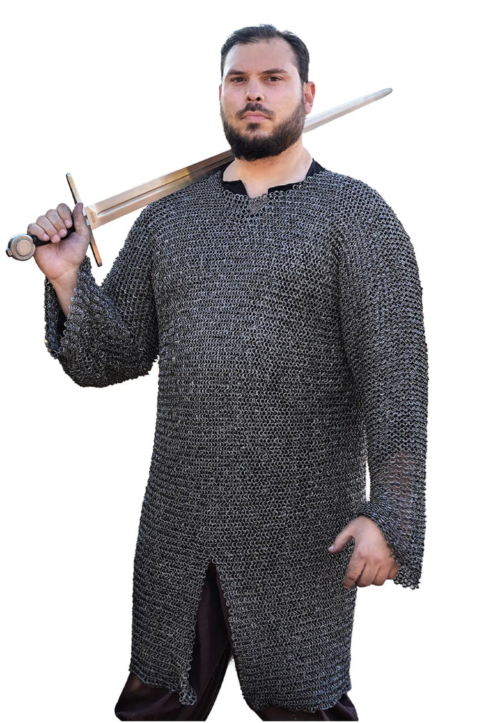 Hauberk with split, round rings - round rivets, 8 mm