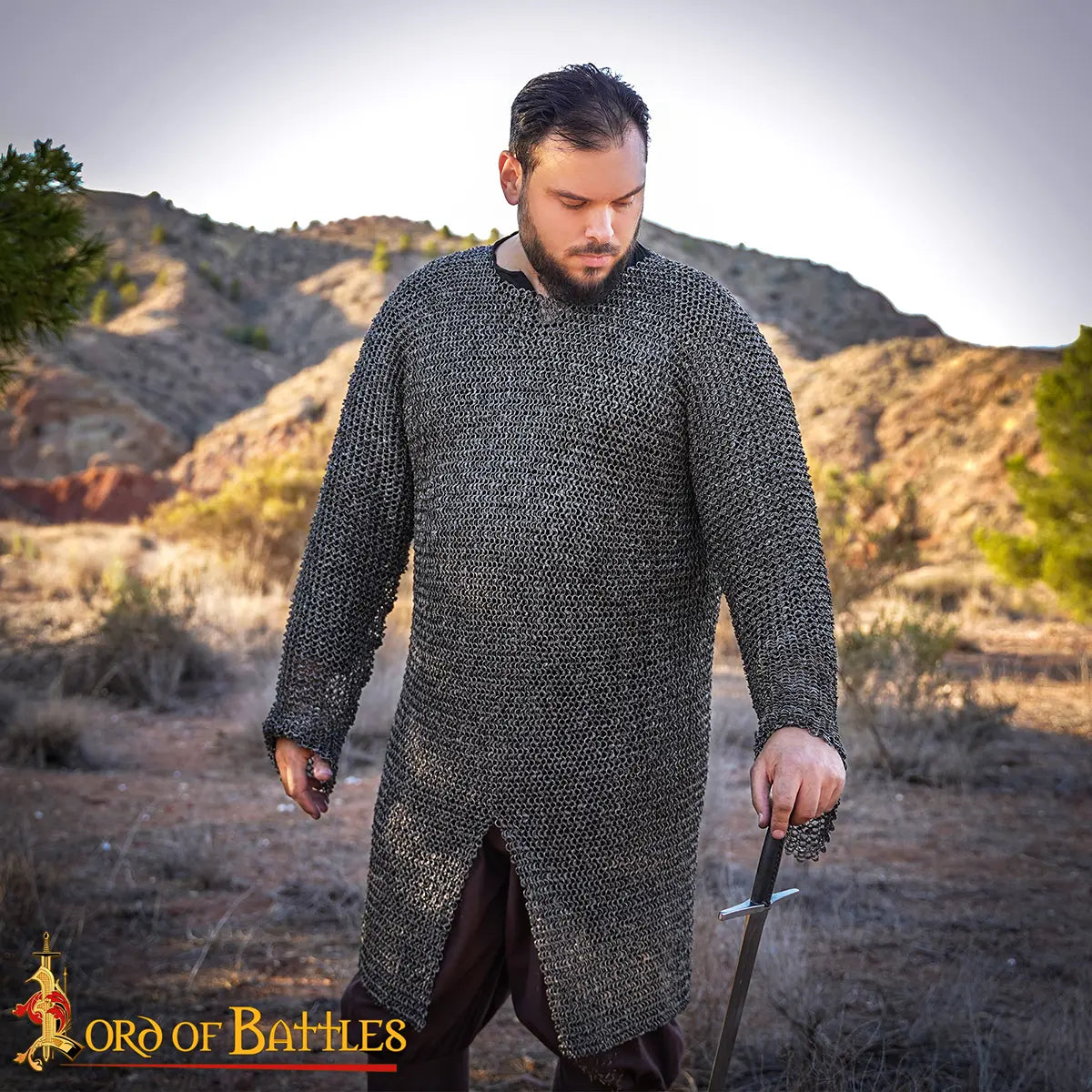 Hauberk with split, round rings - round rivets, 8 mm