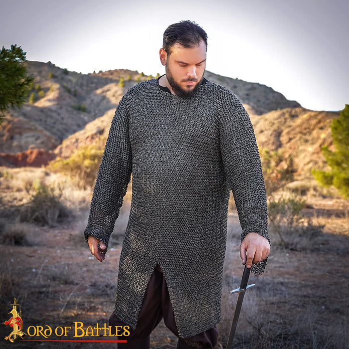 Hauberk with split, round rings - round rivets, 8 mm