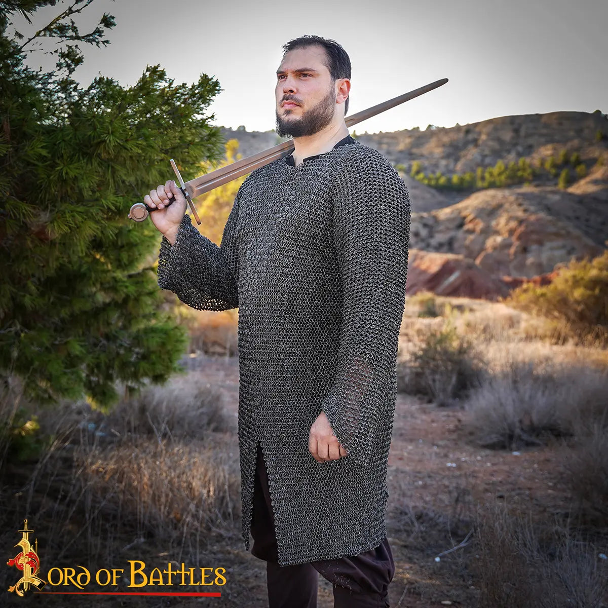 Hauberk with split, round rings - round rivets, 8 mm