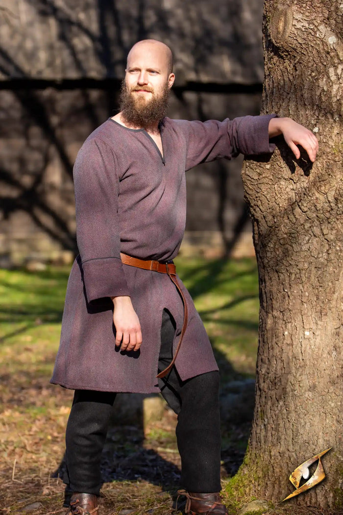 Woodland tunic, cotton, burgundy gray