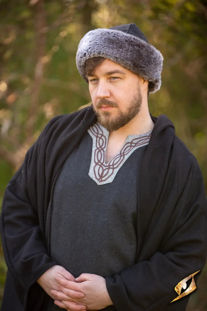 Viking hat Toke, wool blend, black-gray