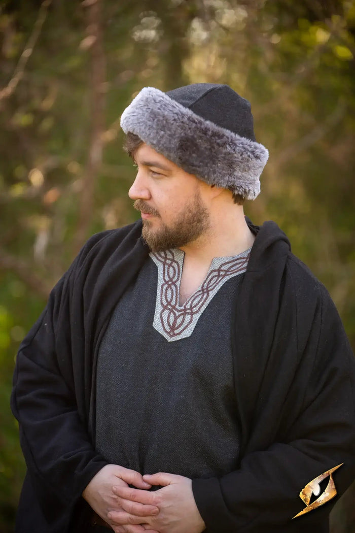 Viking hat Toke, wool blend, black-gray