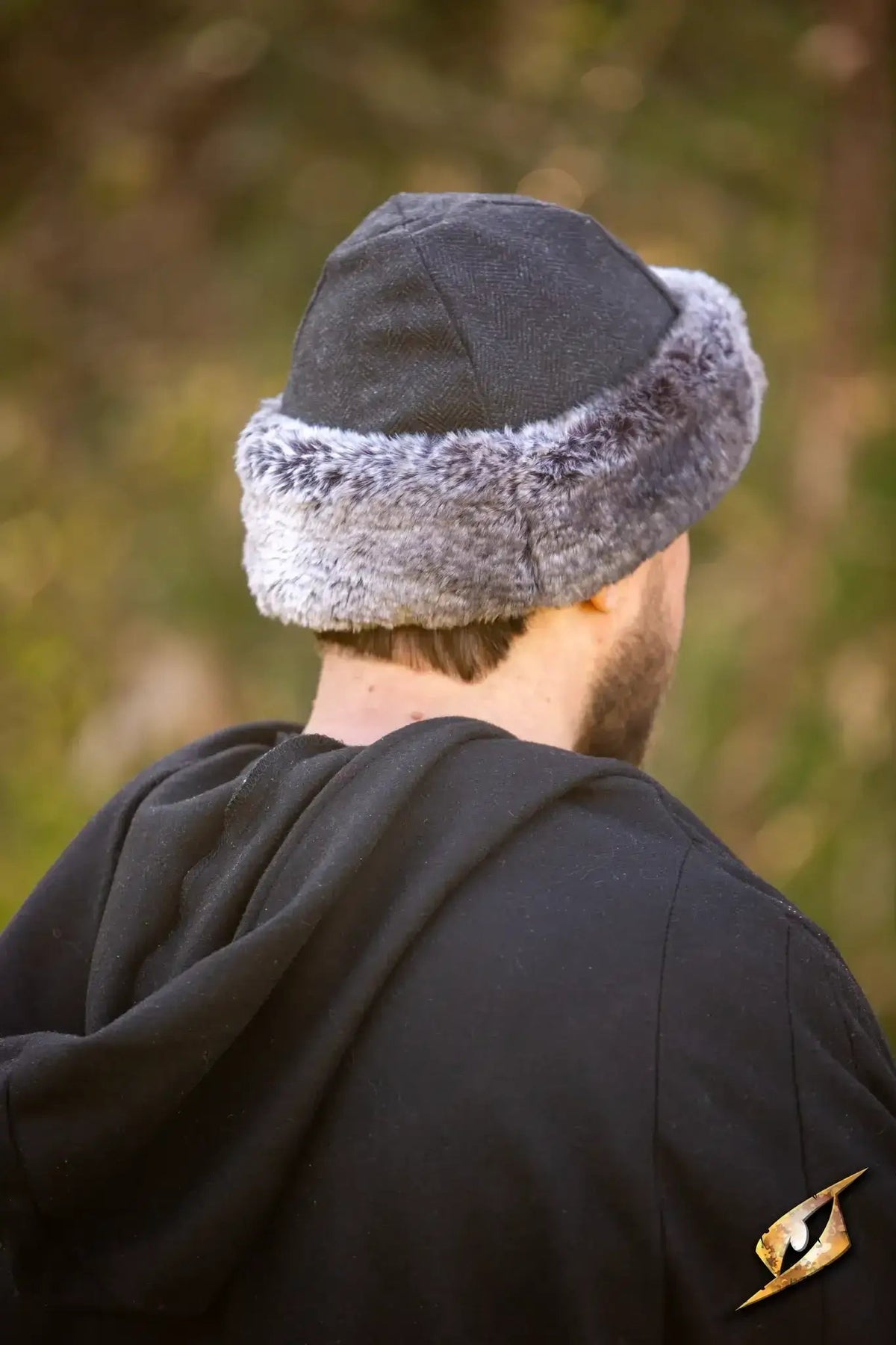 Viking hat Toke, wool blend, black-gray