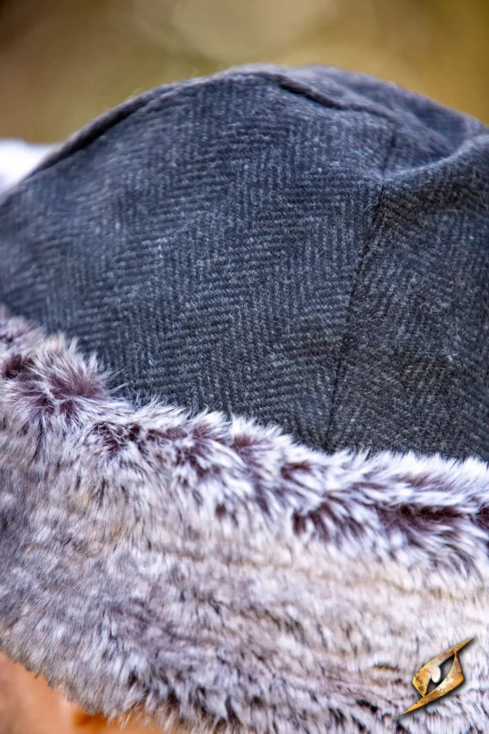 Viking hat Toke, wool blend, black-gray