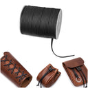 Leather cord, black, 50 meters