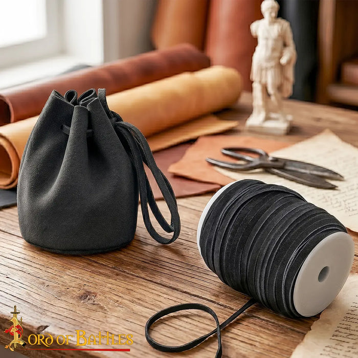 Suede cord, black, 50 meters