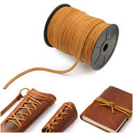 Leather cord, yellow, 50 meters