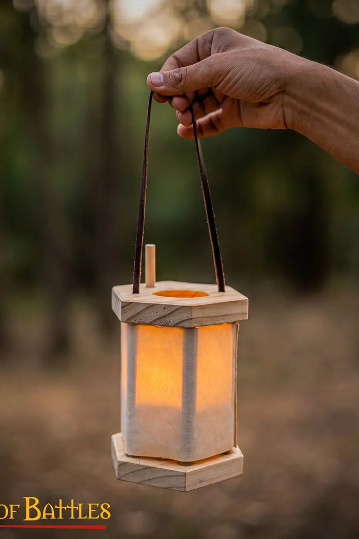 Medieval lantern with parchment windows