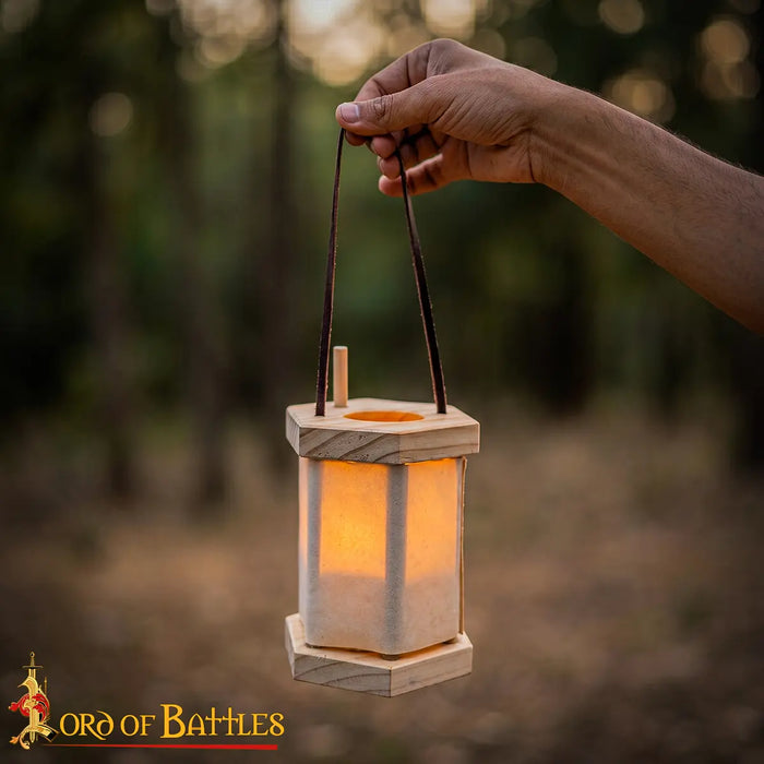 Medieval lantern with parchment windows