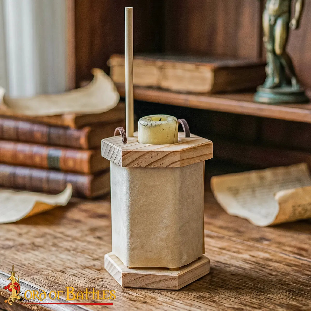 Medieval lantern with parchment windows