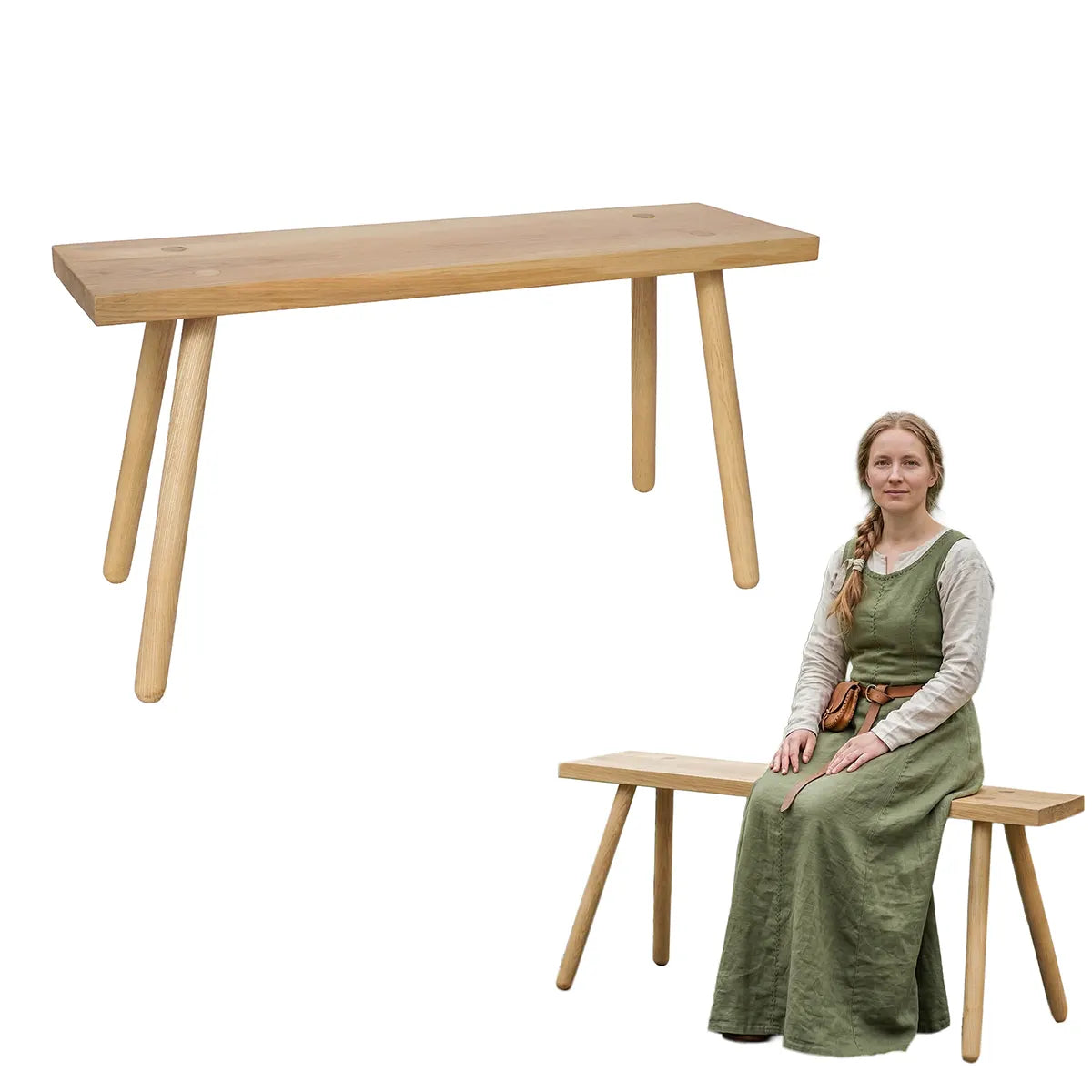 Medieval bench, ash wood