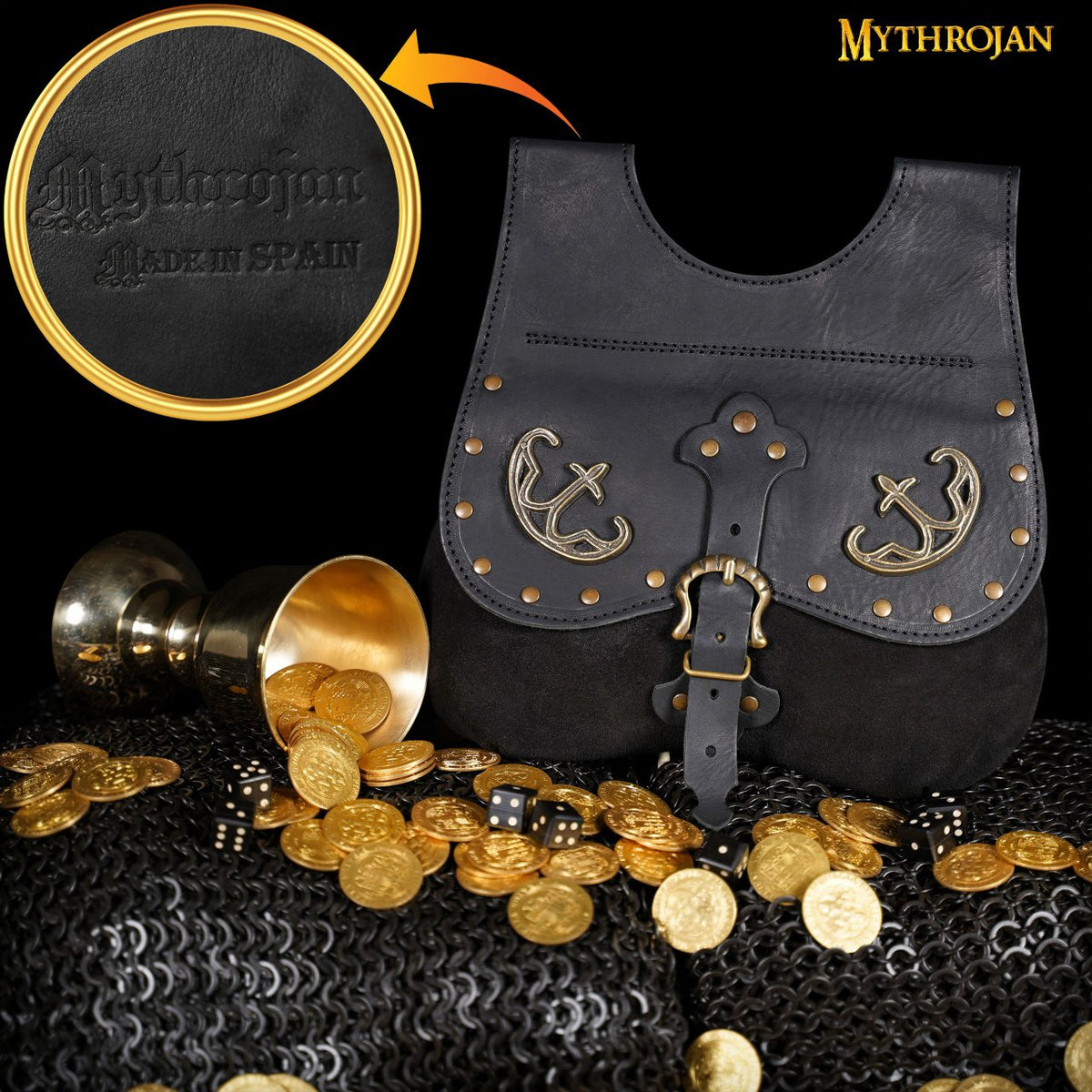 Late medieval kidney purse with fittings, black, 14th-15th centuries
