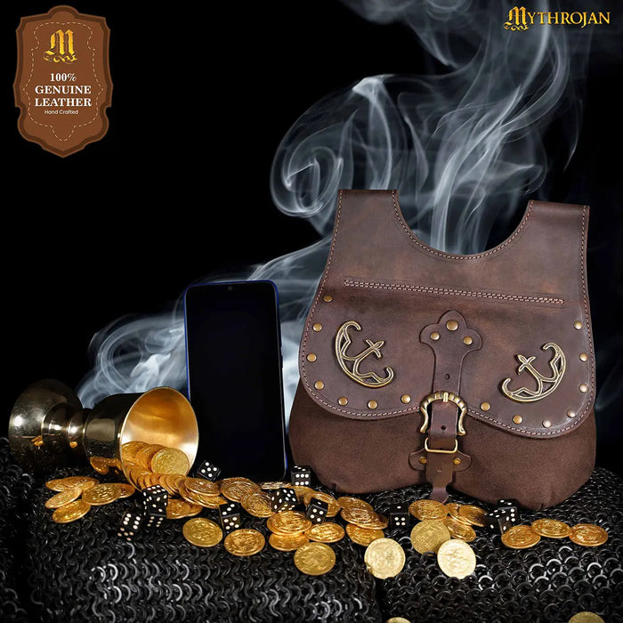 Late medieval kidney purse with fittings, black, 14th-15th centuries