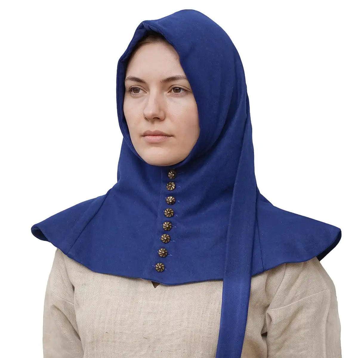 Hood with buttons, late 14th century, blue