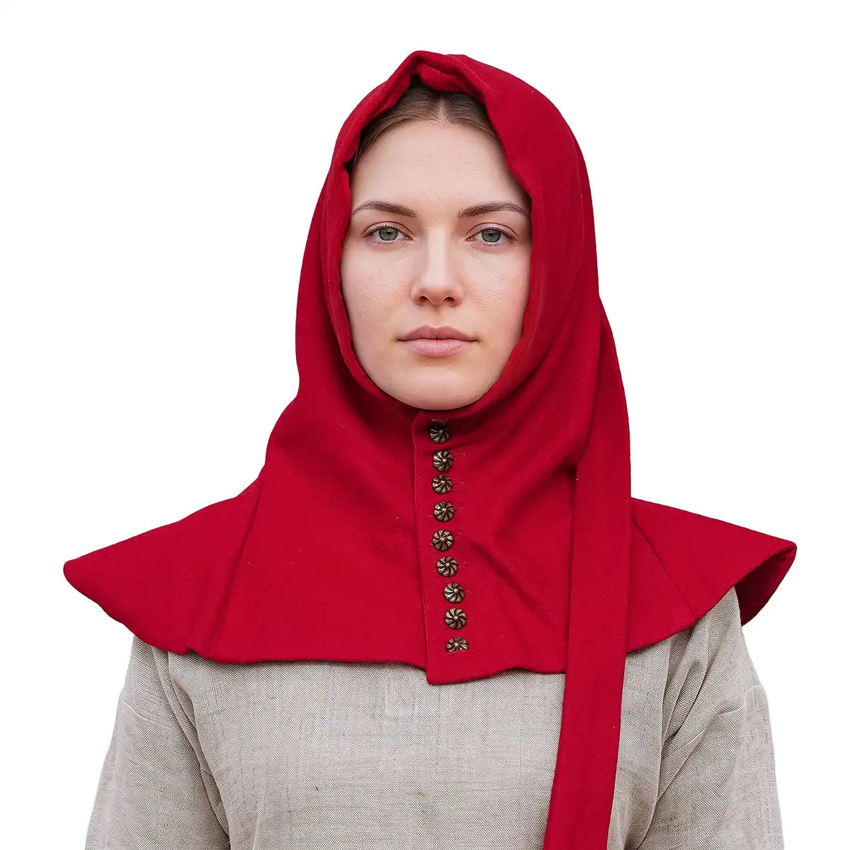 Hood with buttons, late 14th century, red