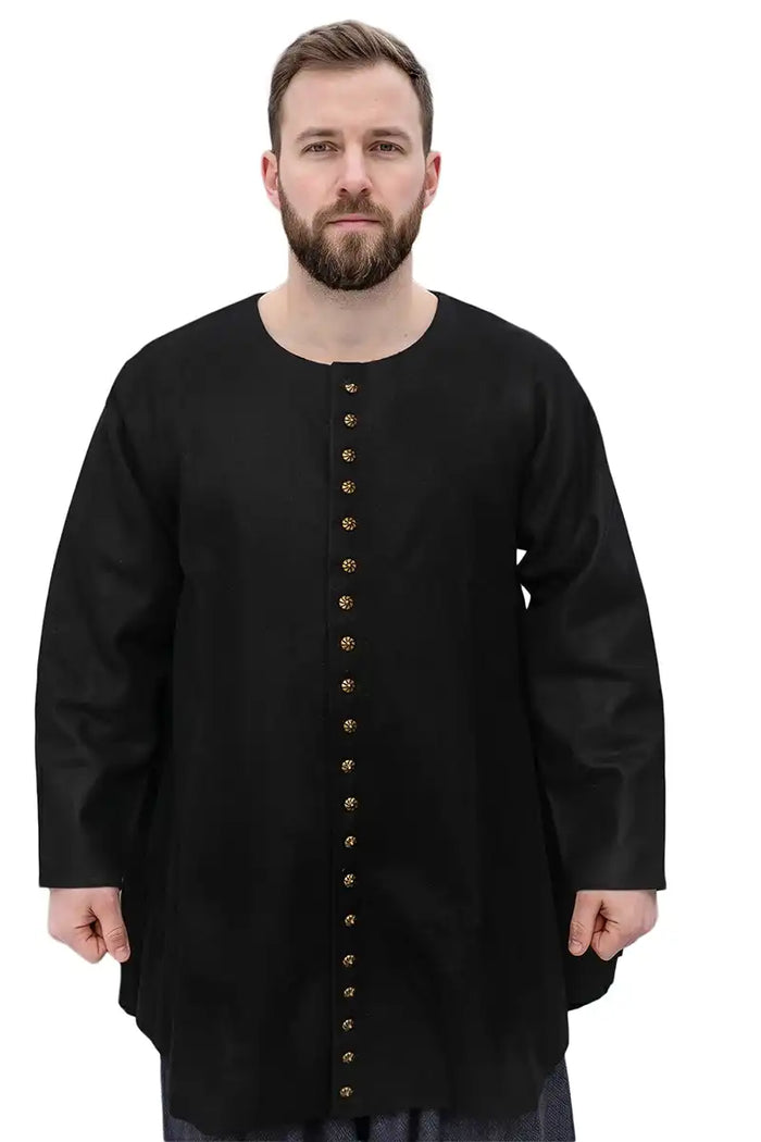 Late medieval houppelande, black, wool