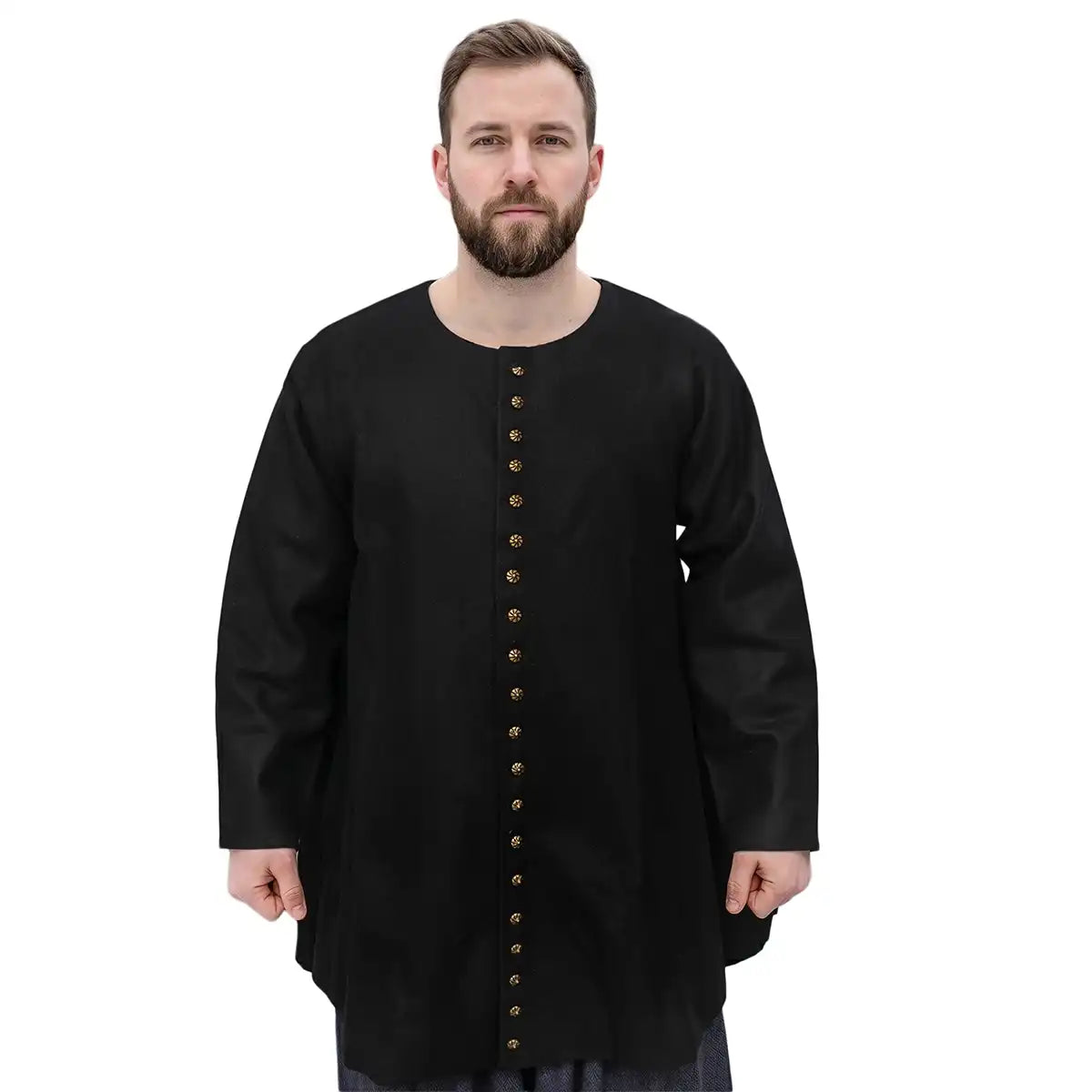 Late medieval houppelande, black, wool