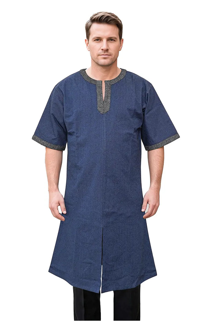 Normandy tunic Robert, short sleeves, blue