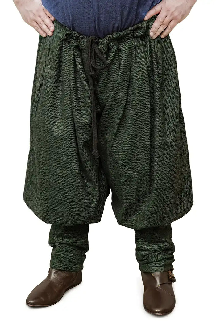 Viking trousers Oseberg, wool blend, green