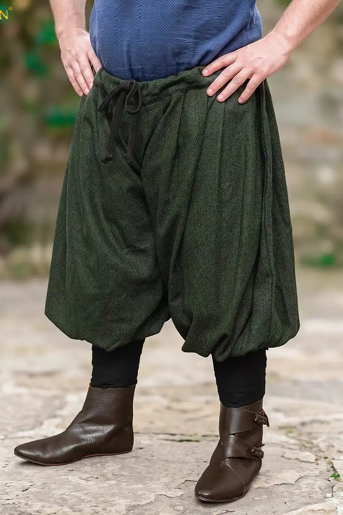 Viking trousers Oseberg, wool blend, green