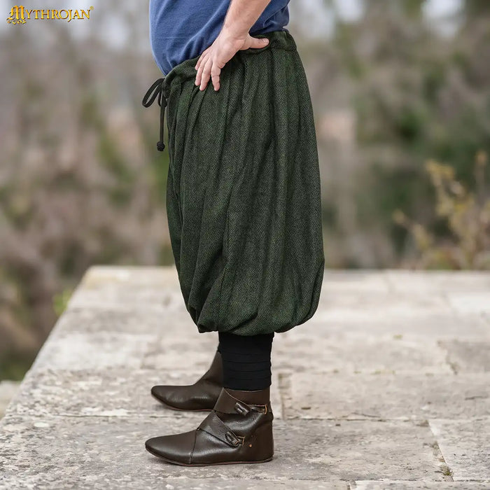 Viking trousers Oseberg, wool blend, green