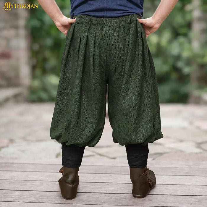 Viking trousers Oseberg, wool blend, green