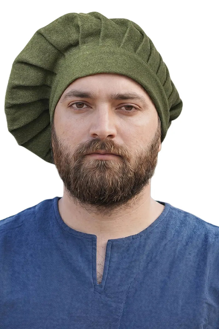 Woolen beret Cornelis, green