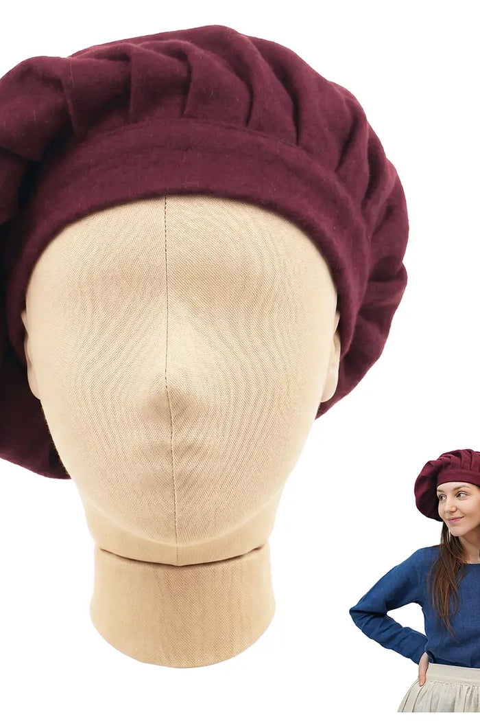 Woolen beret Cornelis, wine red