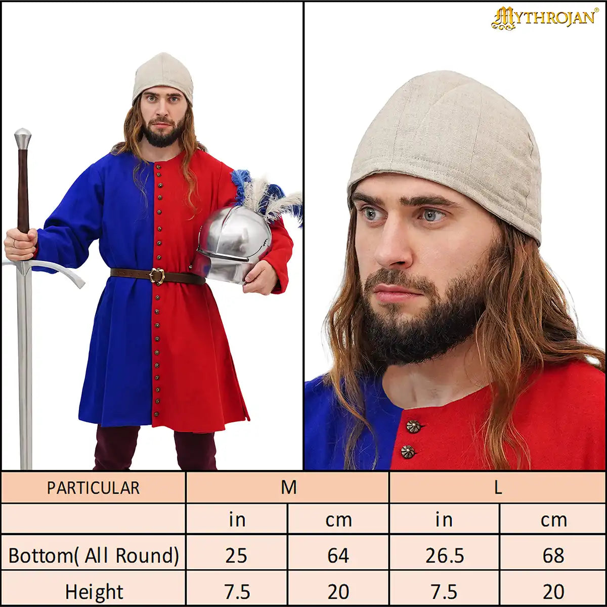 Padded linen coif