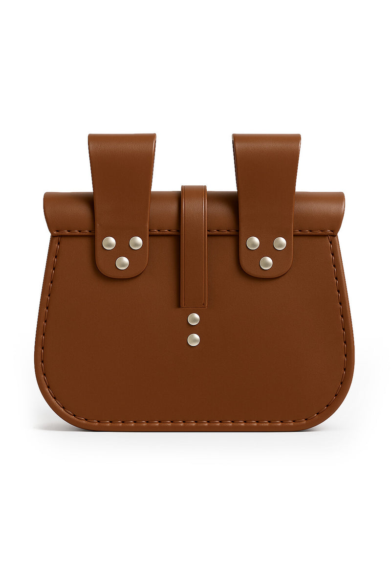 Brown leather bag sun wheel