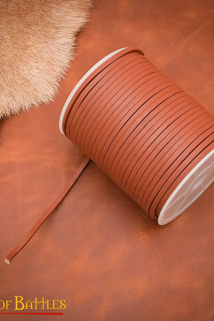 Leather cord, tan, 50 meters