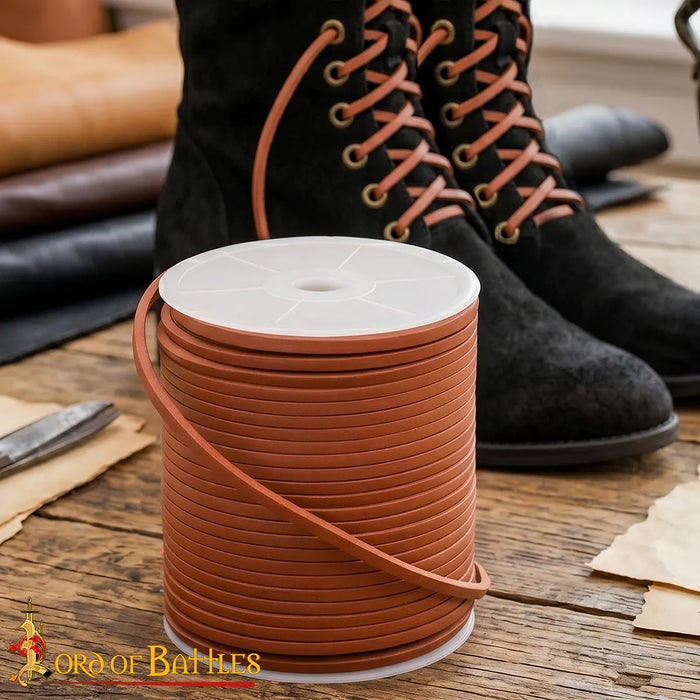 Leather cord, tan, 50 meters