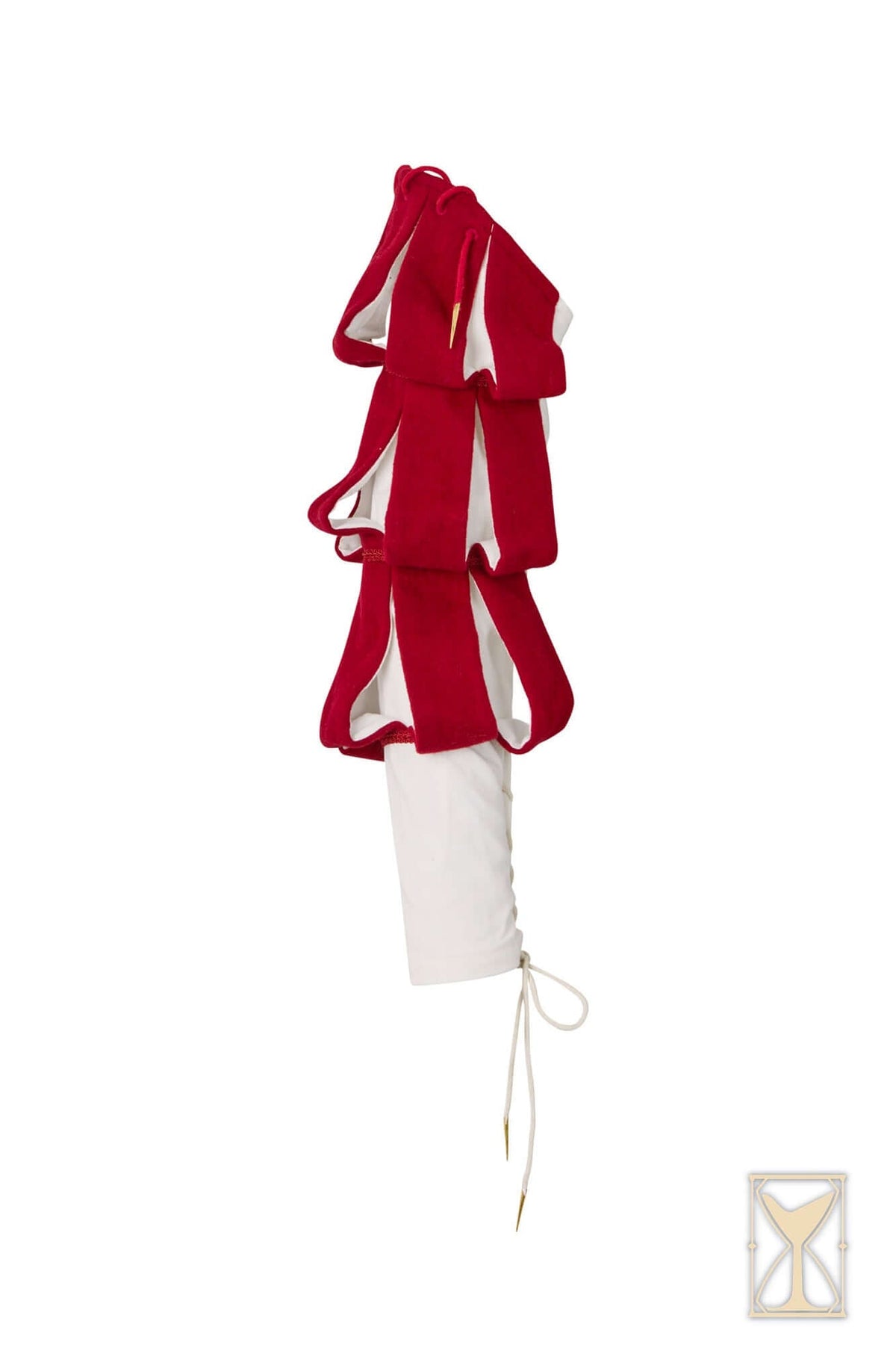 Losse mouw Waterfall, wolmix, rood-wit